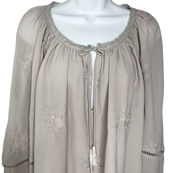 DEX Womens 1X Crochet Inset Embroidered Boho Top NWT - Picture 6 of 13